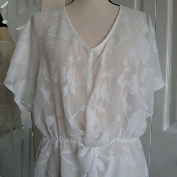 Marc New York White Short Sleeve Blouse XL - Picture 4 of 8